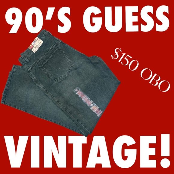 NOS Vintage Guess Green tag green Jeans SZ 40 x 34